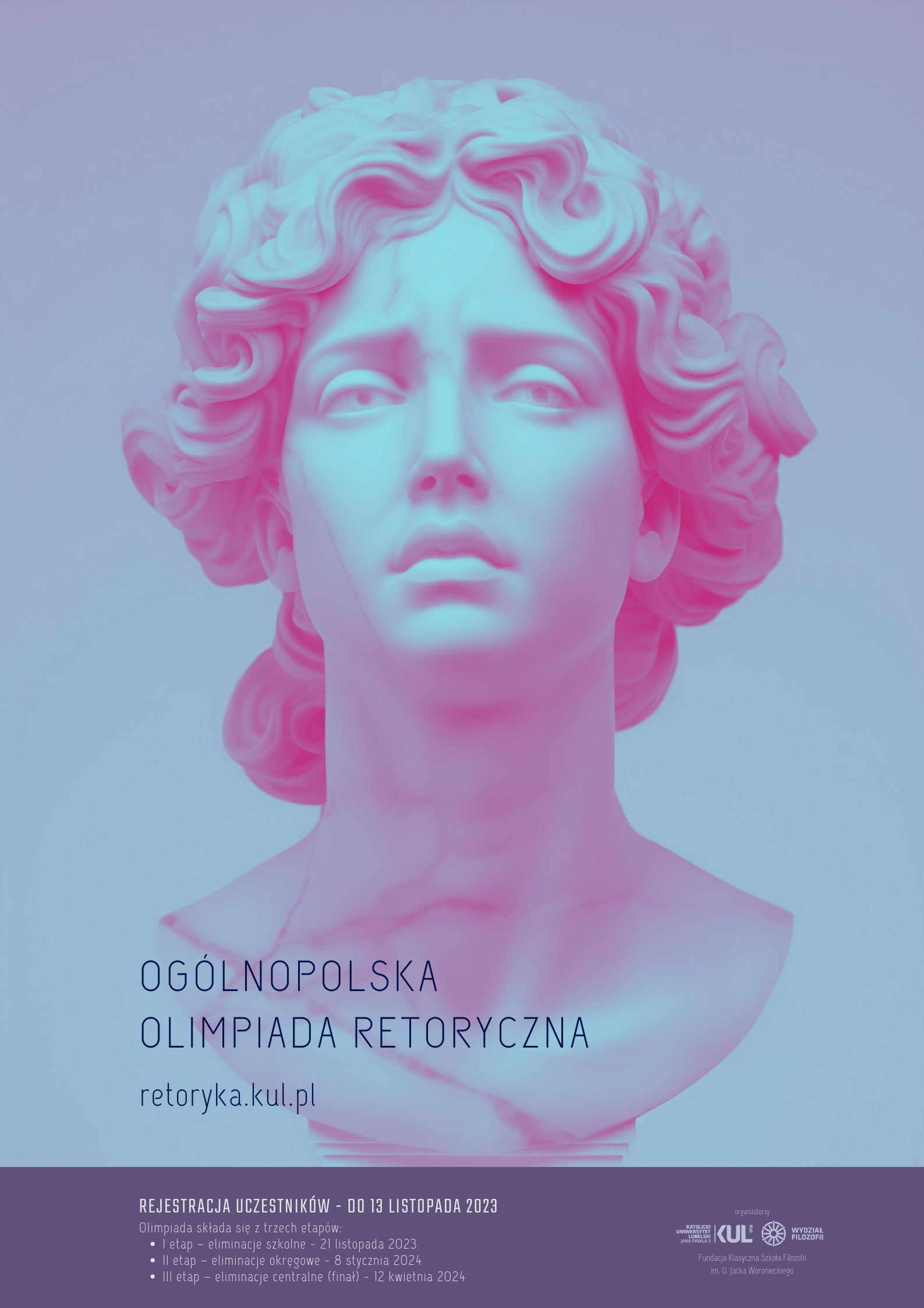 Plakat promujący Ogólnopolską Olimpiadę Retoryczną